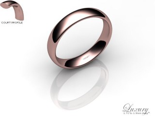 Men's 4.0mm. Luxury Court (Comfort Fit) Wedding Ring: Hallmarked 9ct. Rose Gold-09RGPP-4.0CHG