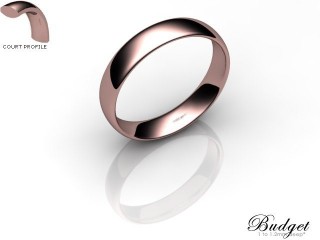 Women's 4.0mm. Budget Court (Comfort Fit) Wedding Ring: Hallmarked 18ct. Rose Gold-18RGPP-4.0CLL