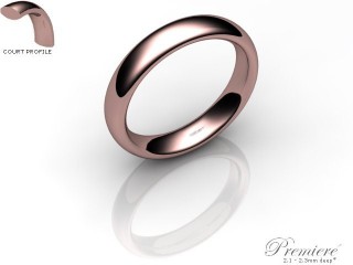 Men's 4.0mm. Premiere Court (Comfort Fit) Wedding Ring: Hallmarked 18ct. Rose Gold-18RGPP-4.0CXG