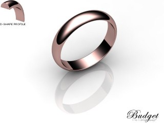 Men's 4.0mm. Budget D Shape Wedding Ring: Hallmarked 18ct. Rose Gold-18RGPP-4.0DLG
