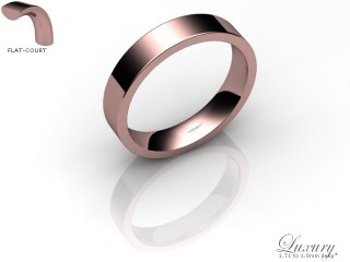 Men's 4.0mm. Luxury Flat-Court (Comfort Fit) Wedding Ring: Hallmarked 18ct. Rose Gold-18RGPP-4.0FCHG