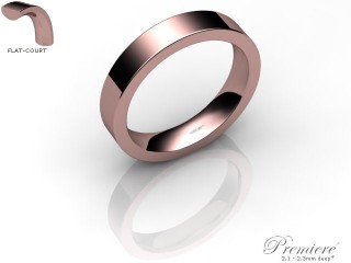 Women's 4.0mm. Premiere Flat-Court (Comfort Fit) Wedding Ring: Hallmarked 18ct. Rose Gold-18RGPP-4.0FCXL