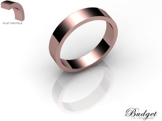 Women's 4.0mm. Budget Flat Wedding Ring: Hallmarked 18ct. Rose Gold-18RGPP-4.0FLL