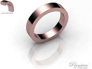 Men's 4.0mm. Premiere Flat Wedding Ring: Hallmarked 18ct. Rose Gold-18RGPP-4.0FXG