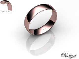 Women's 5.0mm. Budget Court (Comfort Fit) Wedding Ring: Hallmarked 18ct. Rose Gold-18RGPP-5.0CLL