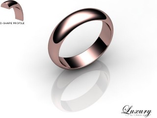 Men's 5.0mm. Luxury D Shape Wedding Ring: Hallmarked 18ct. Rose Gold-18RGPP-5.0DHG