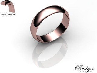 Men's 5.0mm. Budget D Shape Wedding Ring: Hallmarked 18ct. Rose Gold-18RGPP-5.0DLG