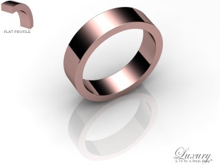 Men's 5.0mm. Luxury Flat Wedding Ring: Hallmarked 18ct. Rose Gold-18RGPP-5.0FHG