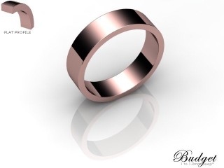 Men's 5.0mm. Budget Flat Wedding Ring: Hallmarked 18ct. Rose Gold-18RGPP-5.0FLG