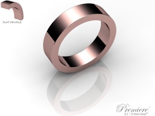 Men's 5.0mm. Premiere Flat Wedding Ring: Hallmarked 18ct. Rose Gold-18RGPP-5.0FXG