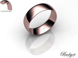 Men's 6.0mm. Budget Court (Comfort Fit) Wedding Ring: Hallmarked 18ct. Rose Gold-18RGPP-6.0CLG
