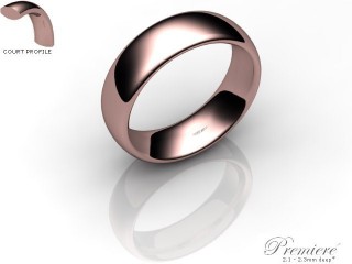 Men's 6.0mm. Premiere Court (Comfort Fit) Wedding Ring: Hallmarked 18ct. Rose Gold-18RGPP-6.0CXG