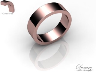 Men's 6.0mm. Luxury Flat Wedding Ring: Hallmarked 18ct. Rose Gold-18RGPP-6.0FHG