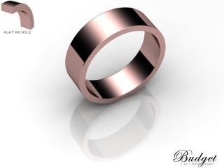Men's 6.0mm. Budget Flat Wedding Ring: Hallmarked 18ct. Rose Gold-18RGPP-6.0FLG