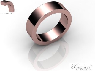 Men's 6.0mm. Premiere Flat Wedding Ring: Hallmarked 18ct. Rose Gold-18RGPP-6.0FXG