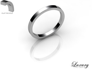 Women's 2.0mm. Luxury Flat Wedding Ring: Hallmarked Platinum (950)-PLATPP-2.0FHL