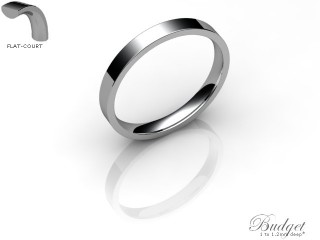 Women's 2.5mm. Budget Flat-Court (Comfort Fit) Wedding Ring: Hallmarked Platinum (950)-PLATPP-2.5FCLL