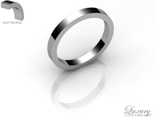 Women's 2.5mm. Luxury Flat Wedding Ring: Hallmarked 9ct. White Gold-09WGPP-2.5FHL
