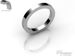Women's 2.5mm. Premiere Flat Wedding Ring: Hallmarked Palladium (950)-PALLPP-2.5FXL