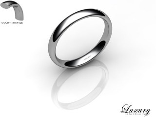 Men's 3.0mm. Luxury Court (Comfort Fit) Wedding Ring: Hallmarked Platinum (950)-PLATPP-3.0CHG