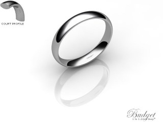 Men's 3.0mm. Budget Court (Comfort Fit) Wedding Ring: Hallmarked Platinum (950)-PLATPP-3.0CLG