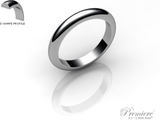 Women's 3.0mm. Premiere D Shape Wedding Ring: Hallmarked Platinum (950)-PLATPP-3.0DXL