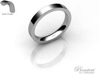 Men's 3.0mm. Premiere Flat-Court (Comfort Fit) Wedding Ring: Hallmarked Platinum (950)-PLATPP-3.0FCXG