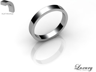 Women's 3.0mm. Luxury Flat Wedding Ring: Hallmarked Palladium (950)-PALLPP-3.0FHL