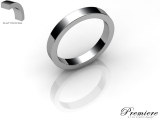 Men's 3.0mm. Premiere Flat Wedding Ring: Hallmarked Platinum (950)-PLATPP-3.0FXG