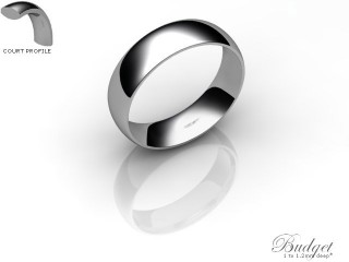 Men's 5.0mm. Budget Court (Comfort Fit) Wedding Ring: Hallmarked 18ct. White Gold-18WGPP-5.0CLG