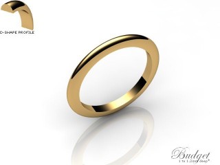 Women's 2.0mm. Budget D Shape Wedding Ring: Hallmarked 18ct. Yellow Gold-18YGPP-2.0DLL