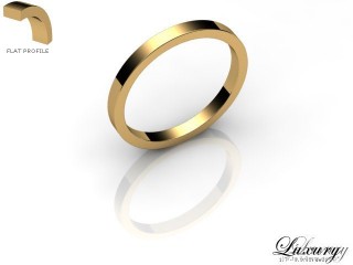 Women's 2.0mm. Luxury Flat Wedding Ring: Hallmarked 9ct. Yellow Gold-09YGPP-2.0FHL