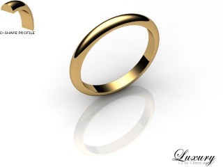 Women's 2.5mm. Luxury D Shape Wedding Ring: Hallmarked 9ct. Yellow Gold-09YGPP-2.5DHL