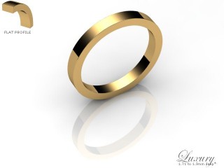 Women's 2.5mm. Luxury Flat Wedding Ring: Hallmarked 9ct. Yellow Gold-09YGPP-2.5FHL