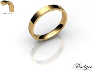 Men's 3.0mm. Budget Flat-Court (Comfort Fit) Wedding Ring: Hallmarked 18ct. Yellow Gold-18YGPP-3.0FCLG