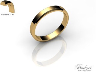 Men's 3.0mm. Budget Flat Wedding Ring: Hallmarked 18ct. Yellow Gold-18YGPP-3.0FLG