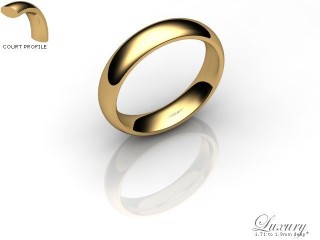 Men's 4.0mm. Luxury Court (Comfort Fit) Wedding Ring: Hallmarked 18ct. Yellow Gold-18YGPP-4.0CHG