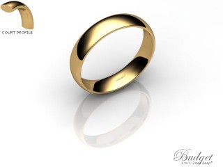 Men's 4.0mm. Budget Court (Comfort Fit) Wedding Ring: Hallmarked 9ct. Yellow Gold-09YGPP-4.0CLG