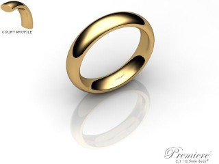 Men's 4.0mm. Premiere Court (Comfort Fit) Wedding Ring: Hallmarked 18ct. Yellow Gold-18YGPP-4.0CXG