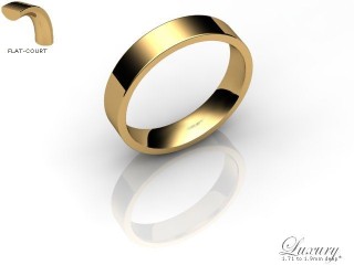 Women's 4.0mm. Luxury Flat-Court (Comfort Fit) Wedding Ring: Hallmarked 18ct. Yellow Gold-18YGPP-4.0FCHL