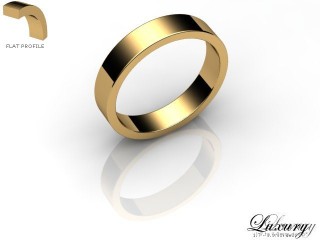 Women's 4.0mm. Luxury Flat Wedding Ring: Hallmarked 18ct. Yellow Gold-18YGPP-4.0FHL