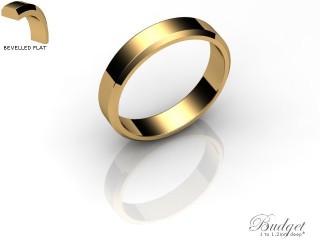 Men's 4.0mm. Budget Flat Wedding Ring: Hallmarked 18ct. Yellow Gold-18YGPP-4.0FLG