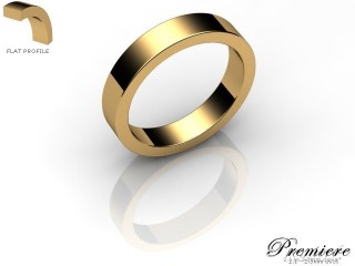 Men's 4.0mm. Premiere Flat Wedding Ring: Hallmarked 18ct. Yellow Gold-18YGPP-4.0FXG