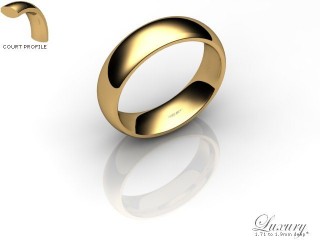 Men's 5.0mm. Luxury Court (Comfort Fit) Wedding Ring: Hallmarked 18ct. Yellow Gold-18YGPP-5.0CHG