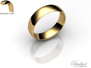 Men's 5.0mm. Budget Court (Comfort Fit) Wedding Ring: Hallmarked 18ct. Yellow Gold-18YGPP-5.0CLG