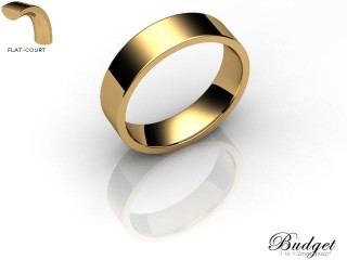 Men's 5.0mm. Budget Flat-Court (Comfort Fit) Wedding Ring: Hallmarked 18ct. Yellow Gold-18YGPP-5.0FCLG