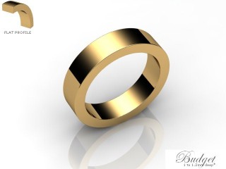 Women's 5.0mm. Budget Flat Wedding Ring: Hallmarked 18ct. Yellow Gold-18YGPP-5.0FLL