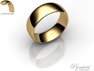 Men's 7.0mm. Premiere Court (Comfort Fit) Wedding Ring: Hallmarked 18ct. Yellow Gold-18YGPP-7.0CXG