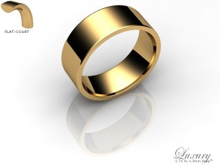 Men's 7.0mm. Luxury Flat-Court (Comfort Fit) Wedding Ring: Hallmarked 18ct. Yellow Gold-18YGPP-7.0FCHG