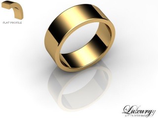 Men's 7.0mm. Luxury Flat Wedding Ring: Hallmarked 18ct. Yellow Gold-18YGPP-7.0FHG